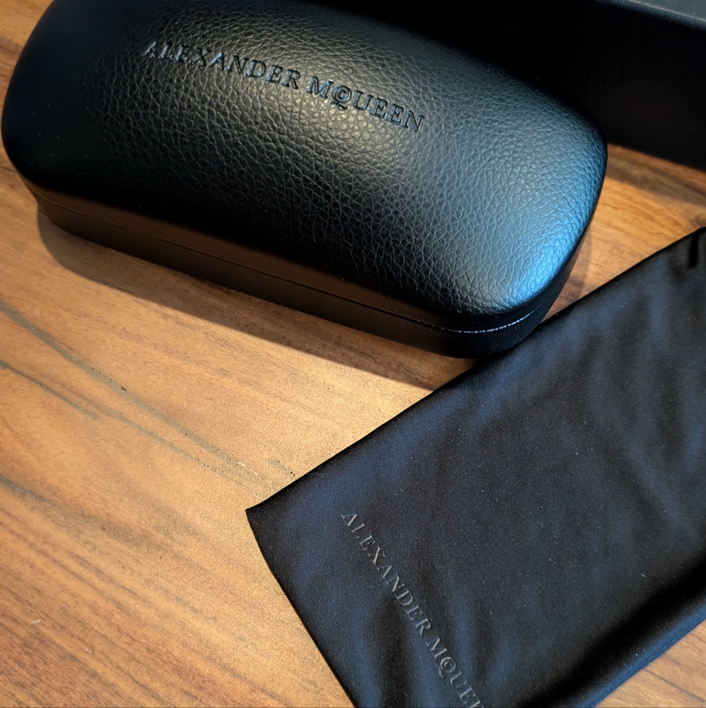 Alexander Mcqueen Logo Hard Glass Case And Logo Soft Case New In Logo Box